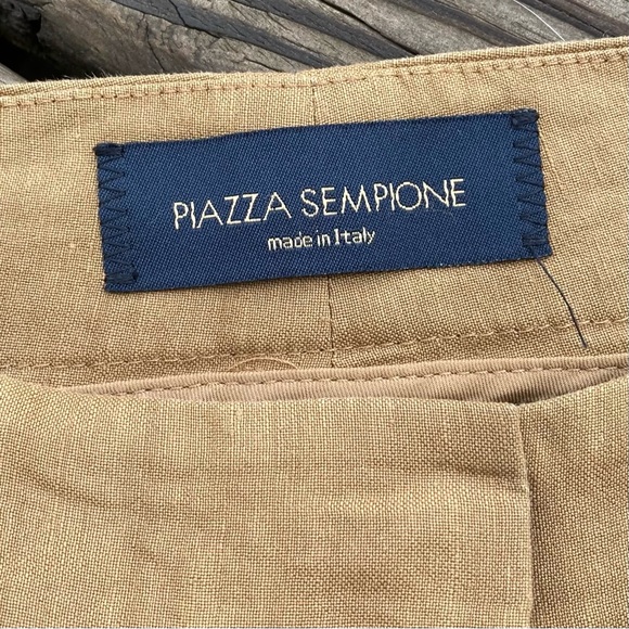 Piazza Sempione Wide Leg High Rise Linen Blend Pants - Picture 3 of 13